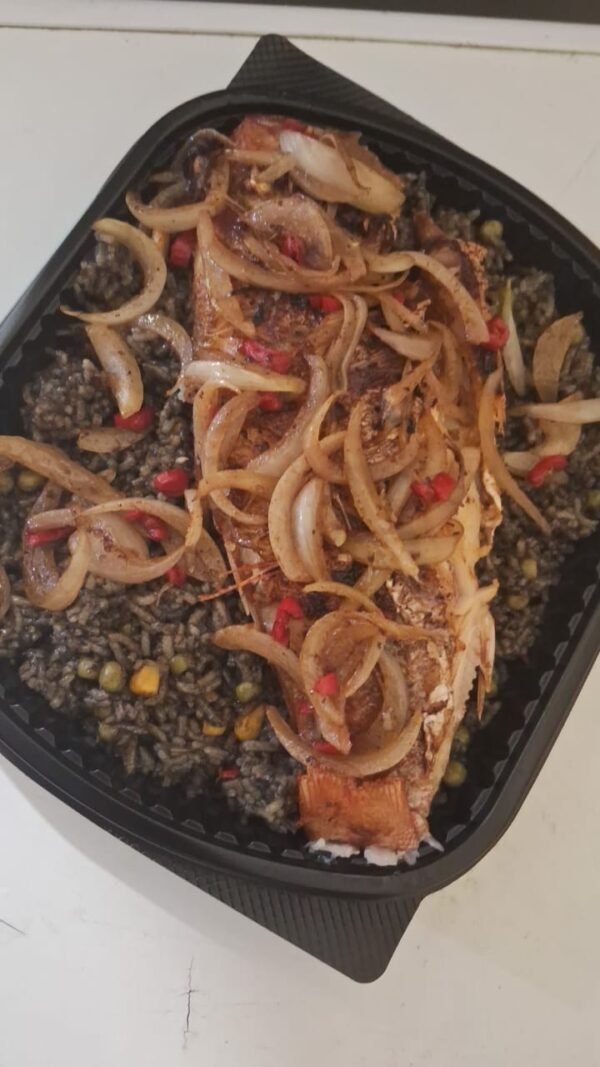 Poisson frit et riz djon djon